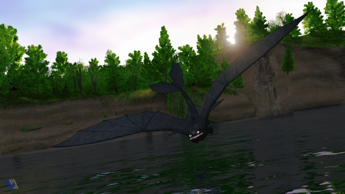 Blender Render: Night Fury - Morning Flight.